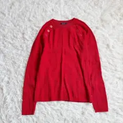 チャップス ニット クルーネック 長袖 無地 M 赤 レッド 90s