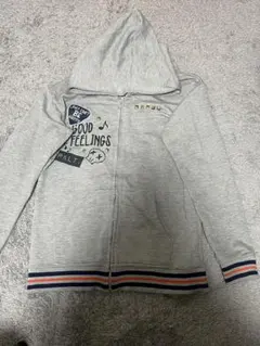 グレー フード付き パーカー