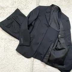 美品 INED HOMME セットアップ　チェック　Lサイズ　ブラック