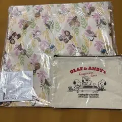 AOＫＩ　スヌーピートートバッグとポーチ　ノベルティ