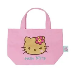【美品】日焼けキティ ハローキティ　ランチトート　ピンク　正規品