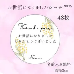 お世話になりましたシール　48枚丸シール　退職　お礼　異動のご挨拶
