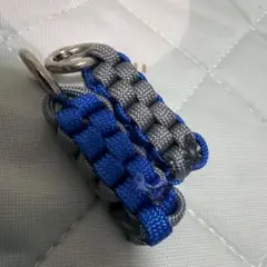 パラコード キーホルダー ブルー×グレー 2個セット