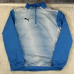 PUMA 幾何学模様　ブルー＆グレー ウィンドブレーカー ピステ