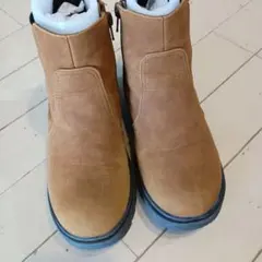 ブラウン スエード ジッパー付きブーツ　21