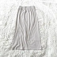 GU リブ ナロースリット ロングスカート　M タイトスカート ナチュラル