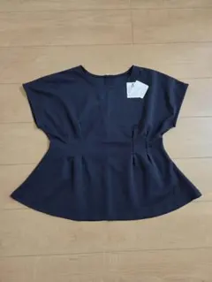 新品 ノースリーブトップス ペプラム チュニック 黒 ネイビー