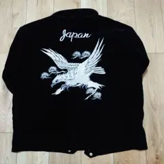 刺繍 鷲 スカジャン別珍 XL 黒