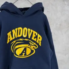 00s カレッジ【GILDAN】 チームロゴ 古着 パーカー S ネイビー