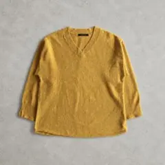 00's vintage トップス　からし　セーター　マスタード　Ｖネック