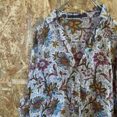 AE8229 ZARA BASIC 半袖シャツ ブラウン パープル レディースのサムネイル