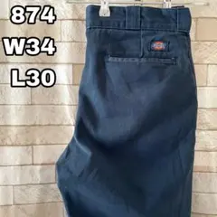 ディッキーズ ワークパンツ 874 刺繍 ネイビー 34×30