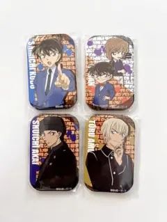 名探偵コナン まるかく スクエア缶バッジ 4点セット