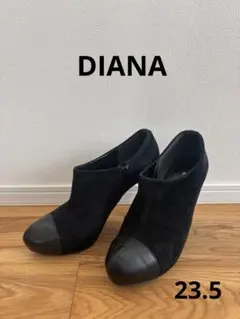 ダイアナ ショートブーツ ブーティ スエード　黒　23.5cm