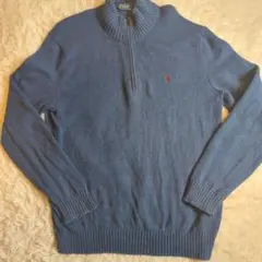 Ralph Lauren ラルフローレンブルーニットセーター　XL