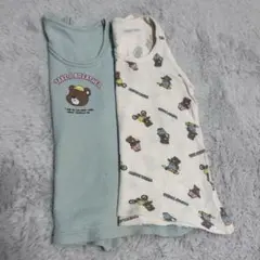 ベビー肌着 タンクトップ 2枚セット 80 くま柄 保育園 お着替え　洗い替え