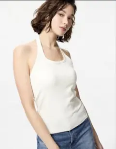 【UNIQLO】エアリズムコットンオープンバックホルターブラトップ