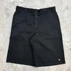 Dickies　ワークショーツ　W39　ブラック　無地　古着　ショートパンツ