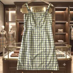 美品✨バーバリーブルーレーベル ノバチェック ワンピース 金ボタン36