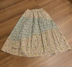 サマンサモスモス　花柄パッチワークティアードスカート