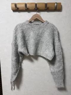 w closet グレー ショート丈 ニット 長袖
