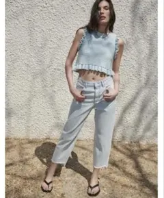 ZARA ライトブルーストレートデニム 36