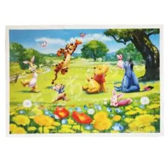 【新品・未使用】春の野原で　ディズニー　アートポスター　くまのプーさん　送料込み