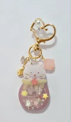 K-10626 玉乗り猫チャーム(夜空 星座 月 蛍シリーズ フラワーカップ