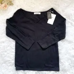 【新品】AZUL BY MOUSSY マウジー　ハートネックリブニット　ブラック