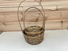 天然素材 花かごバスケット3個セット ナチュラル収納