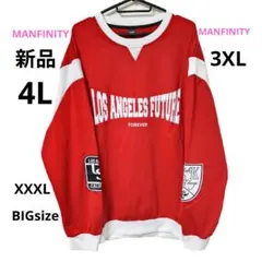 新品 4L MANFINITY スウェット トレーナー 赤 大きいサイズ 薄手