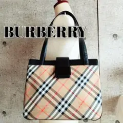 美品 バーバリー チェック 柄 トート ショルダーバッグ 鞄 レディース メンズ