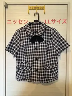 ニッセン★【事務服】取り外しリボン付オーバーブラウス LLサイズのサムネイル