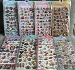 食べ物シール、日本文化シール8枚セット硬いシール