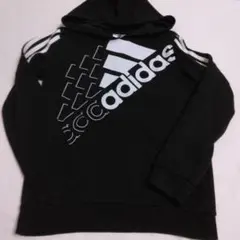 訳あり◆adidas 黒 起毛 パーカー 140