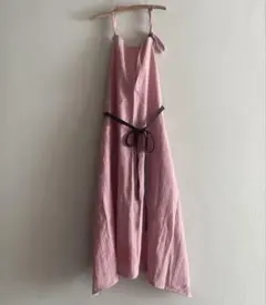 ハンドメイドエプロン　ベビーピンク