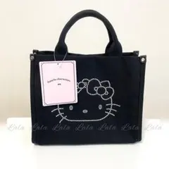 【新品】キティ トートバッグ ショルダーバッグ 2way バッグ ブラック　黒