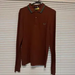 フレッドペリー ポロシャツ 長袖 ウイスキーブラウン ティファニーブルー