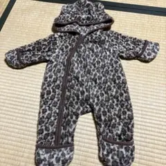 ヒョウ柄 クマ耳 カバーオール 80cm