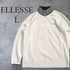 エレッセ　ELLESSE L ハーフジップ　トレーナー　アイボリー　ゴルフ