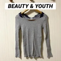 BEAUTY & YOUTH レースリブカットソー ビューティーアンドユース