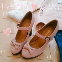 夢展望♡超美脚チャンキーヒール♡ストラップリボンパンプス♥22.0㎝のサムネイル