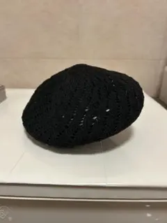 黒　春夏用 ベレー帽