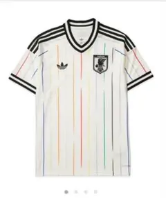 アディダス サッカー日本代表　アウェイユニフォーム　Mサイズ　ピンクライン アディダス サッカー日本代表 アウェイユニフォーム Mサイズ 半袖