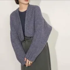 KBF ローゲージショートニットカーディガン パープル　紫　アーバンリサーチ