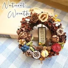 12種類の木の実たっぷりリース＊大人可愛い＊英字タグつき