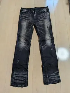 lounge lizard crushed black denim Y2K00s - メルカリ