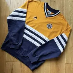 90s　アディダス　スウェット　トレーナー　Vネック　デサント　日本製　イエロー