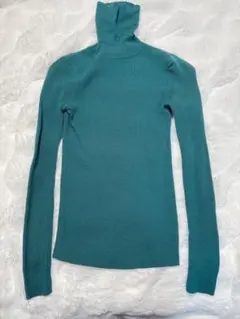【クッキー様専用】ターコイズ タートルネック セーター 長袖