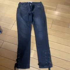 ONE X ONETEASPOON ブラックデニムパンツ 24 リボン